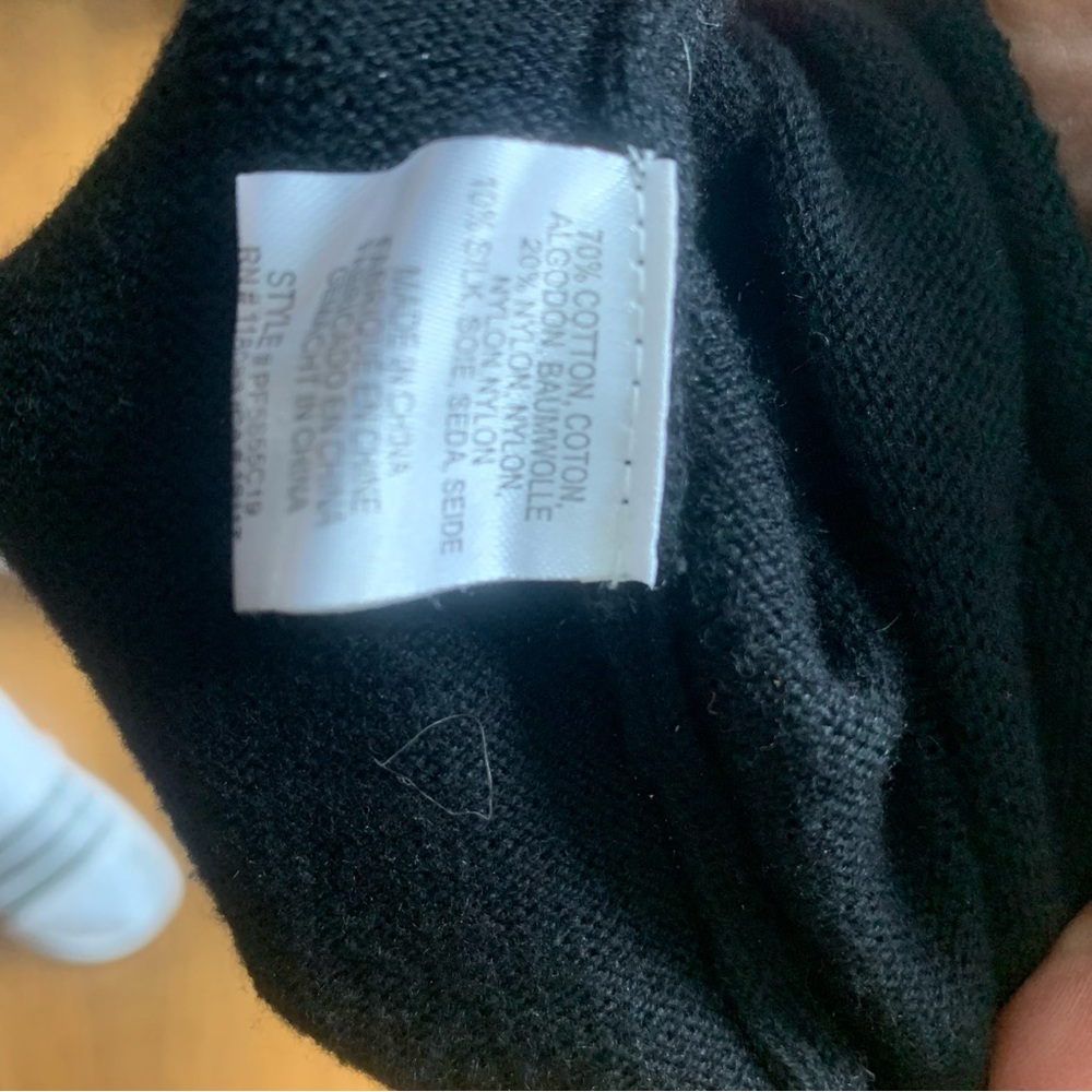 Minnie Rose silk blend black throwback crewneck sweater size XS - Picture 3 of 3